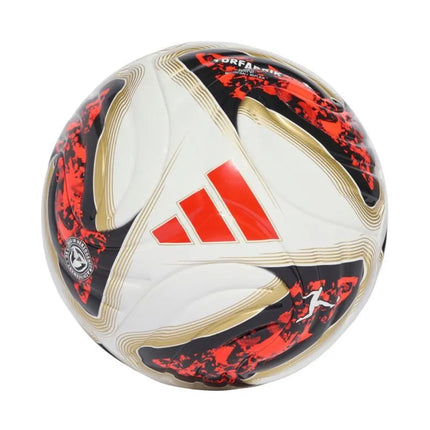 Futbolo kamuolys adidas Bundesliga 26/27 Torfabrik Mini baltas-oranžinis-auksinis KG6039