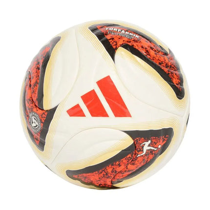 Futbolo kamuolys adidas Bundesliga 26/27 Torfabrik Pro baltas-oranžinis-auksinis KG6037