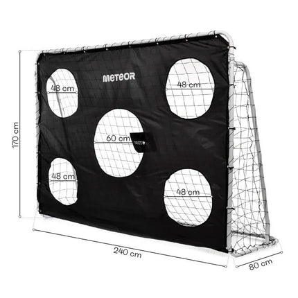 Futbolo vartai su taikinio kilimėliu Meteor 240x170x80 cm 16931
