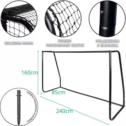 Futbolo vartai su tinkleliu 240x160x85cm ENERO PRO