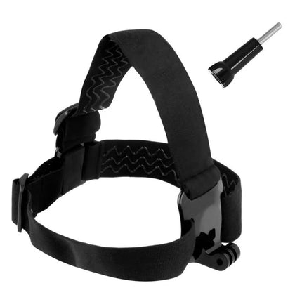 Galvos juosta GoPro, DJI Osmo Action, EKEN, SJCam, Insta360 veiksmo kameroms + ilgas tvirtinimo varžtas, juoda