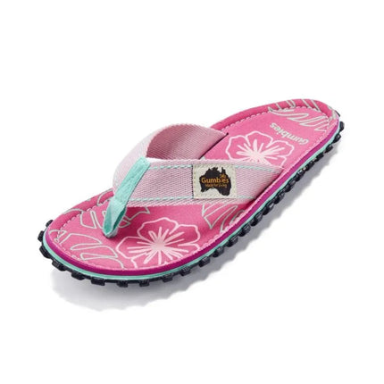 Gumbies moteriškos šlepetės per pirštą ISLANDER FLIP-FLOP BLUSH HIBISCUS