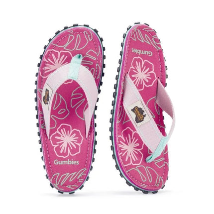 Gumbies moteriškos šlepetės per pirštą ISLANDER FLIP-FLOP BLUSH HIBISCUS