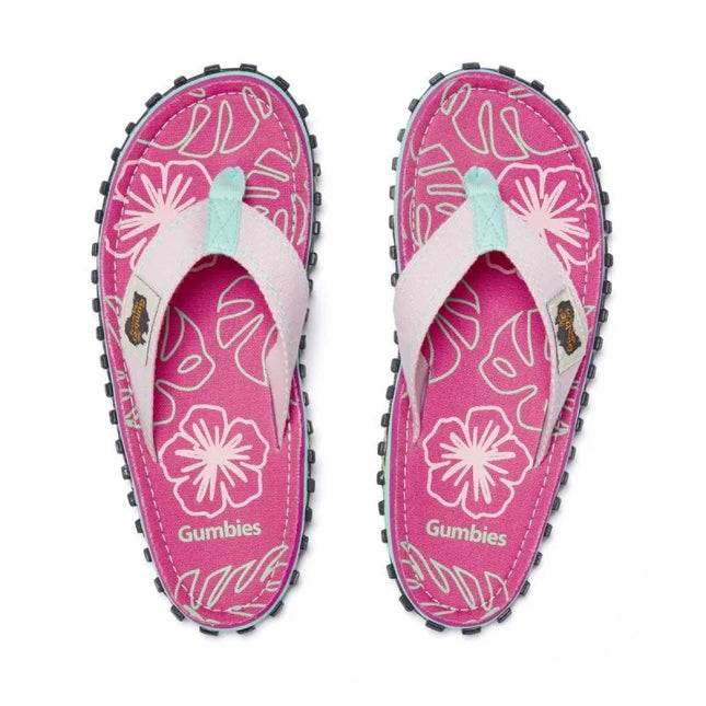 Gumbies moteriškos šlepetės per pirštą ISLANDER FLIP-FLOP BLUSH HIBISCUS