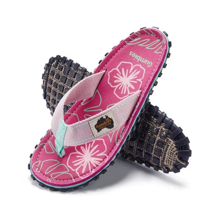 Gumbies moteriškos šlepetės per pirštą ISLANDER FLIP-FLOP BLUSH HIBISCUS