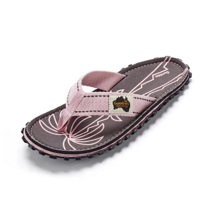 Gumbies unisex šlepetės per pirštą ISLANDER FLIP-FLOP PALM LEAF PINK