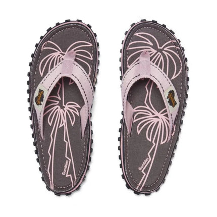 Gumbies unisex šlepetės per pirštą ISLANDER FLIP-FLOP PALM LEAF PINK