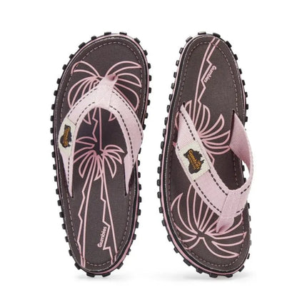 Gumbies unisex šlepetės per pirštą ISLANDER FLIP-FLOP PALM LEAF PINK