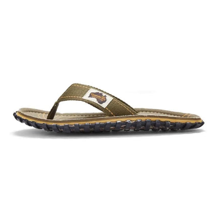 Gumbies vyriškos šlepetės per pirštą ISLANDER FLIP-FLOP PALM LEAF KHAKI