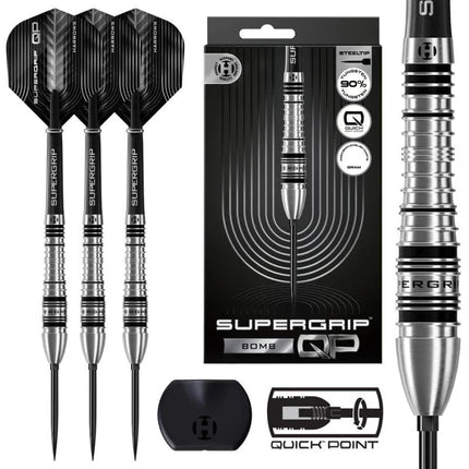 Harrows SUPERGRIP QP BOMB 90% smiginis su plieniniais antgaliais