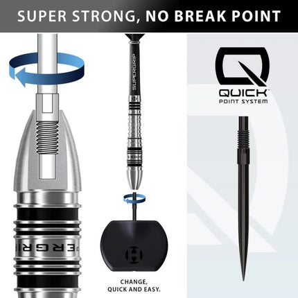 Harrows SUPERGRIP QP BOMB 90% smiginis su plieniniais antgaliais
