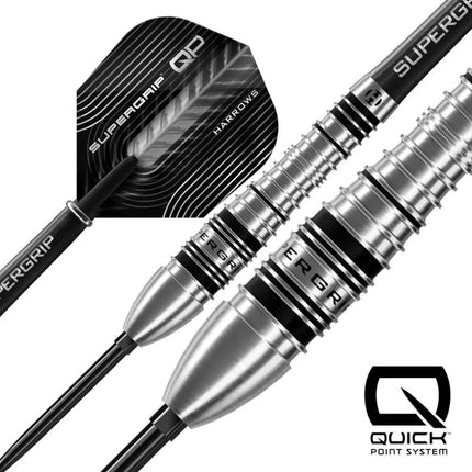 Harrows SUPERGRIP QP BOMB 90% smiginis su plieniniais antgaliais