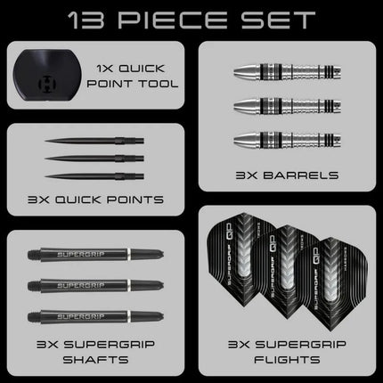 Harrows SUPERGRIP QP BOMB 90% smiginis su plieniniais antgaliais