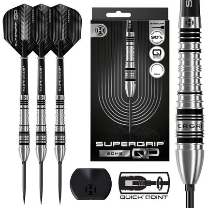 Harrows SUPERGRIP QP TORPEDO 90% plieninių antgalių smiginio strėlytės
