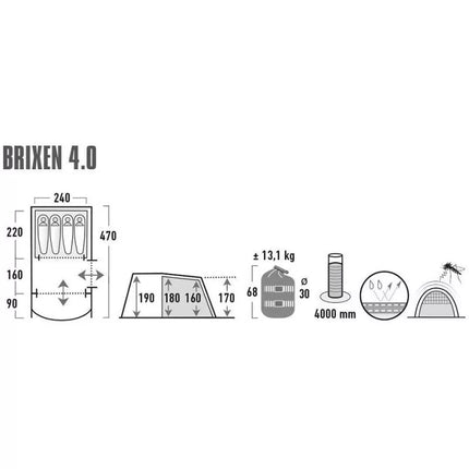 „High Peak Brixen 4.0“ palapinė 11815