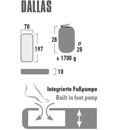 High Peak Dallas čiužinys 197x70x10 41032