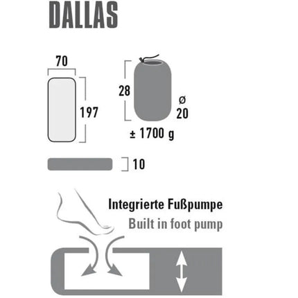 High Peak Dallas čiužinys 197x70x10 41032