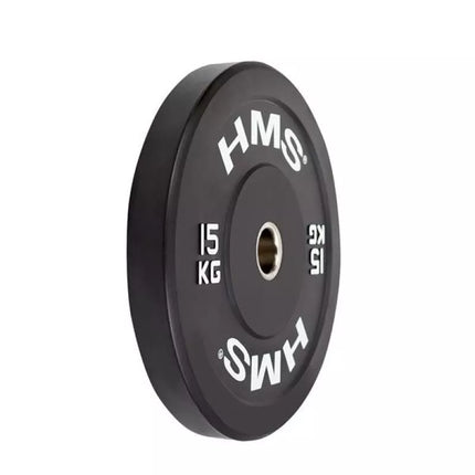 HMS JUODAS BUMPER Olimpinių svorių diskas 15 kg BBR15