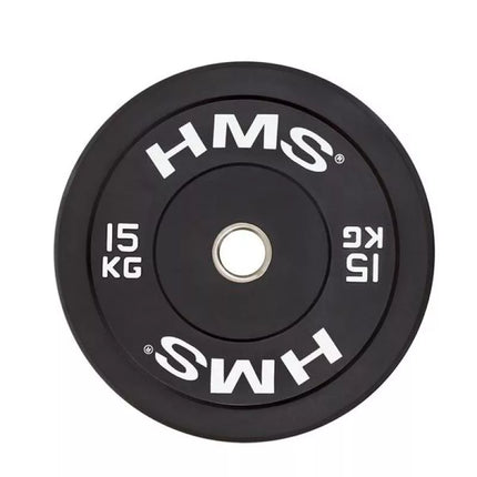 HMS JUODAS BUMPER Olimpinių svorių diskas 15 kg BBR15