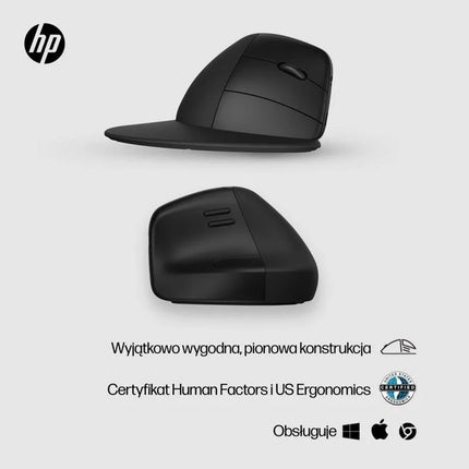 HP 920 ergonominė vertikali belaidė pelė, juoda