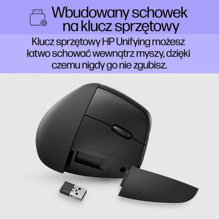 HP 920 ergonominė vertikali belaidė pelė, juoda