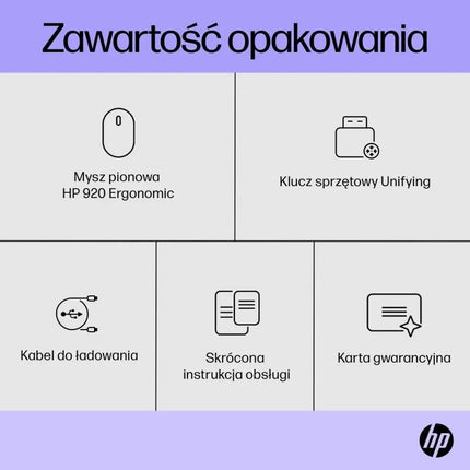 HP 920 ergonominė vertikali belaidė pelė, juoda