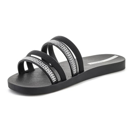 IPANEMA MESH SLIDE II moteriškos šlepetės juoda/sidabrinė 83751-BP394