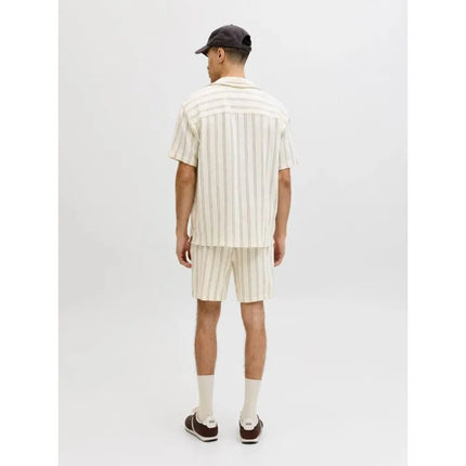Jack&Jones vyriški dryžuoti šortai JPSTJAIDEN COBA STRIPE JOG SHORTS REG SN 12274413 Antique White Stripes