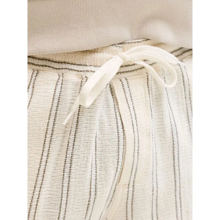 Jack&Jones vyriški dryžuoti šortai JPSTJAIDEN COBA STRIPE JOG SHORTS REG SN 12274413 Antique White Stripes