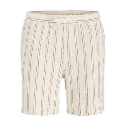 Jack&Jones vyriški dryžuoti šortai JPSTJAIDEN COBA STRIPE JOG SHORTS REG SN 12274413 Antique White Stripes
