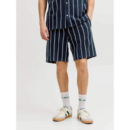 Jack&Jones vyriški dryžuoti šortai JPSTJAIDEN COBA STRIPE JOG SHORTS REG SN 12274413 SKY CAPTAIN/STRIPES