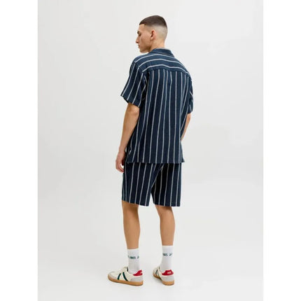 Jack&Jones vyriški dryžuoti šortai JPSTJAIDEN COBA STRIPE JOG SHORTS REG SN 12274413 SKY CAPTAIN/STRIPES
