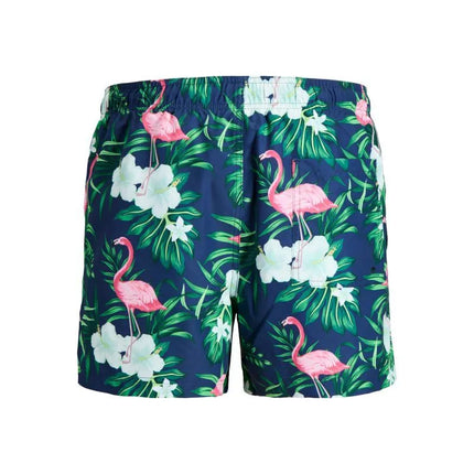 Jack&Jones vyriški JWHARUBA maudymosi šortai 12206537 NAVY BLAZER FLAMINGO