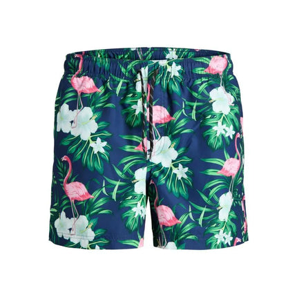 Jack&Jones vyriški JWHARUBA maudymosi šortai 12206537 NAVY BLAZER FLAMINGO