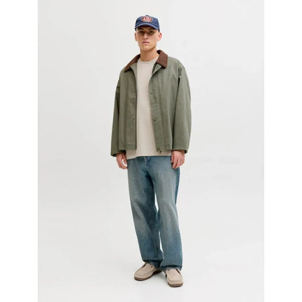Jack&Jones vyriški marškinėliai JJEBARRON TEE SS O-NECK NOOS 12298906 MOONBEAM