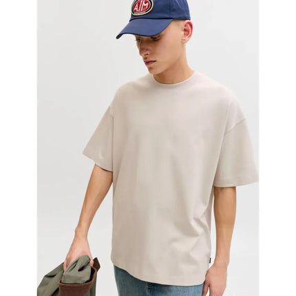 Jack&Jones vyriški marškinėliai JJEBARRON TEE SS O-NECK NOOS 12298906 MOONBEAM