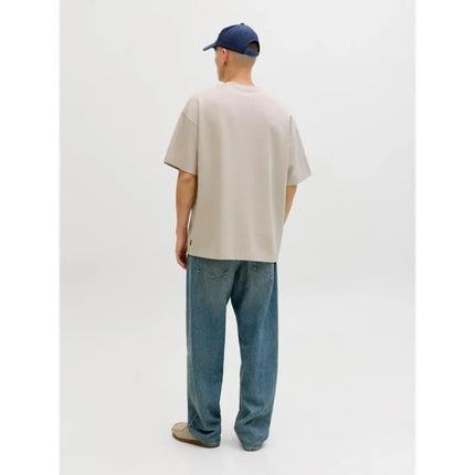 Jack&Jones vyriški marškinėliai JJEBARRON TEE SS O-NECK NOOS 12298906 MOONBEAM