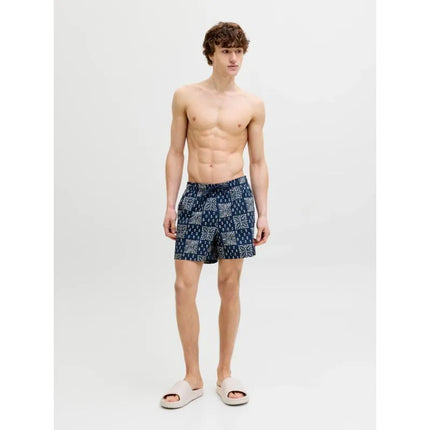 Jack&Jones vyriški maudymosi šortai JPSTMAUI SHELL AOP SWIM SHORTS REG 12291808 PAGEENT BLUE