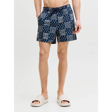 Jack&Jones vyriški maudymosi šortai JPSTMAUI SHELL AOP SWIM SHORTS REG 12291808 PAGEENT BLUE