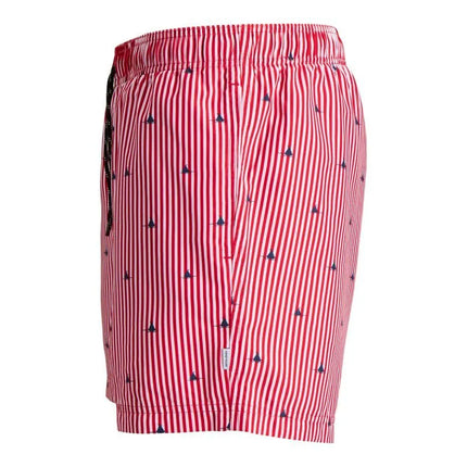 Jack&Jones vyriški maudymosi šortai JWHARUBA SWIM PRINTS 12206537 TRUE RED STRIPES