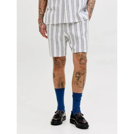 Jack&Jones vyriški šortai JPSTJAIDEN COBA STRIPE JOG SHORTS REG SN 12274413 CLOUD DANCER/STRIPES