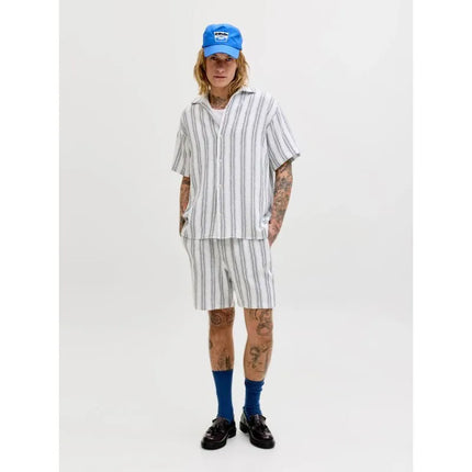 Jack&Jones vyriški šortai JPSTJAIDEN COBA STRIPE JOG SHORTS REG SN 12274413 CLOUD DANCER/STRIPES