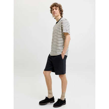 Jack&Jones vyriški šortai JPSTJAIDEN COBA STRIPE JOG SHORTS REG SN 12274413 JUODI