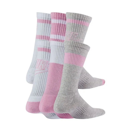 Jaunimo kojinės Nike Everyday Cush Crew baltos, rožinės, pilkos CK7302 905