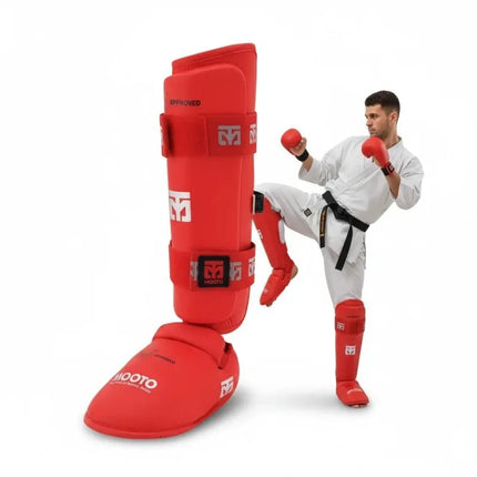 Karate WKF RAUDONOS blauzdų ir pėdų apsaugos | MOOTO