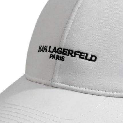 Karl Lagerfeld Paris balta kepurė su dirželiu – L5WH7947-wht