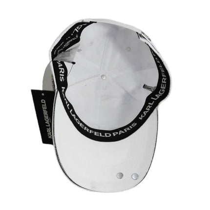 Karl Lagerfeld Paris balta kepurė su dirželiu – L5WH7947-wht