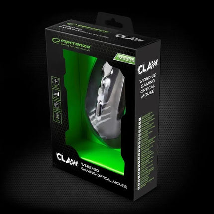 Kompiuterio pelė Esperanza MX209 Claw EGM209G (optinė; 2400 DPI; juoda)