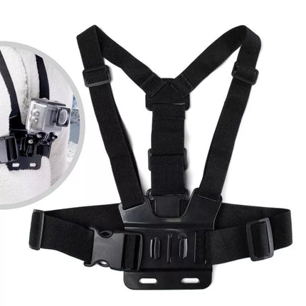 Krūtinės diržas GoPro SJCAM sporto kameroms - Juodas