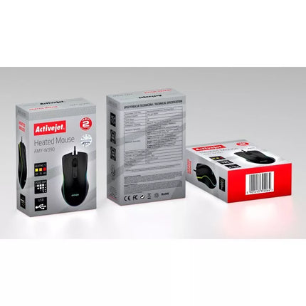 Laidinė šildoma pelė Activejet USB AMY-W390; 30°C / 35°C / 40°C